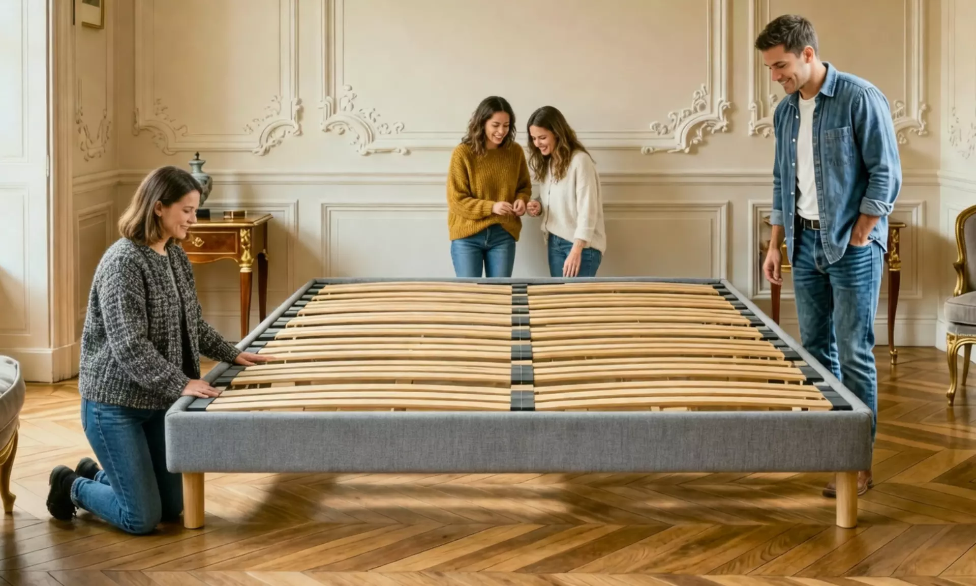 Somier ÉLU gris claro, Douce Lune