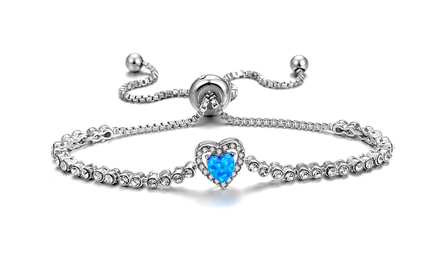 Image 1: Philip Jones Opal Heart Bracelet