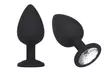 3pcs/set Silicone Jeweled Anal Plugs Large Medium Mini Plated Stopper Beads - Second Medium