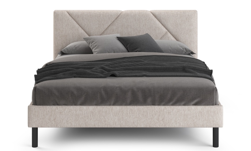 Image 9: Lit design rembourré "Ric" avec rangement intelligent