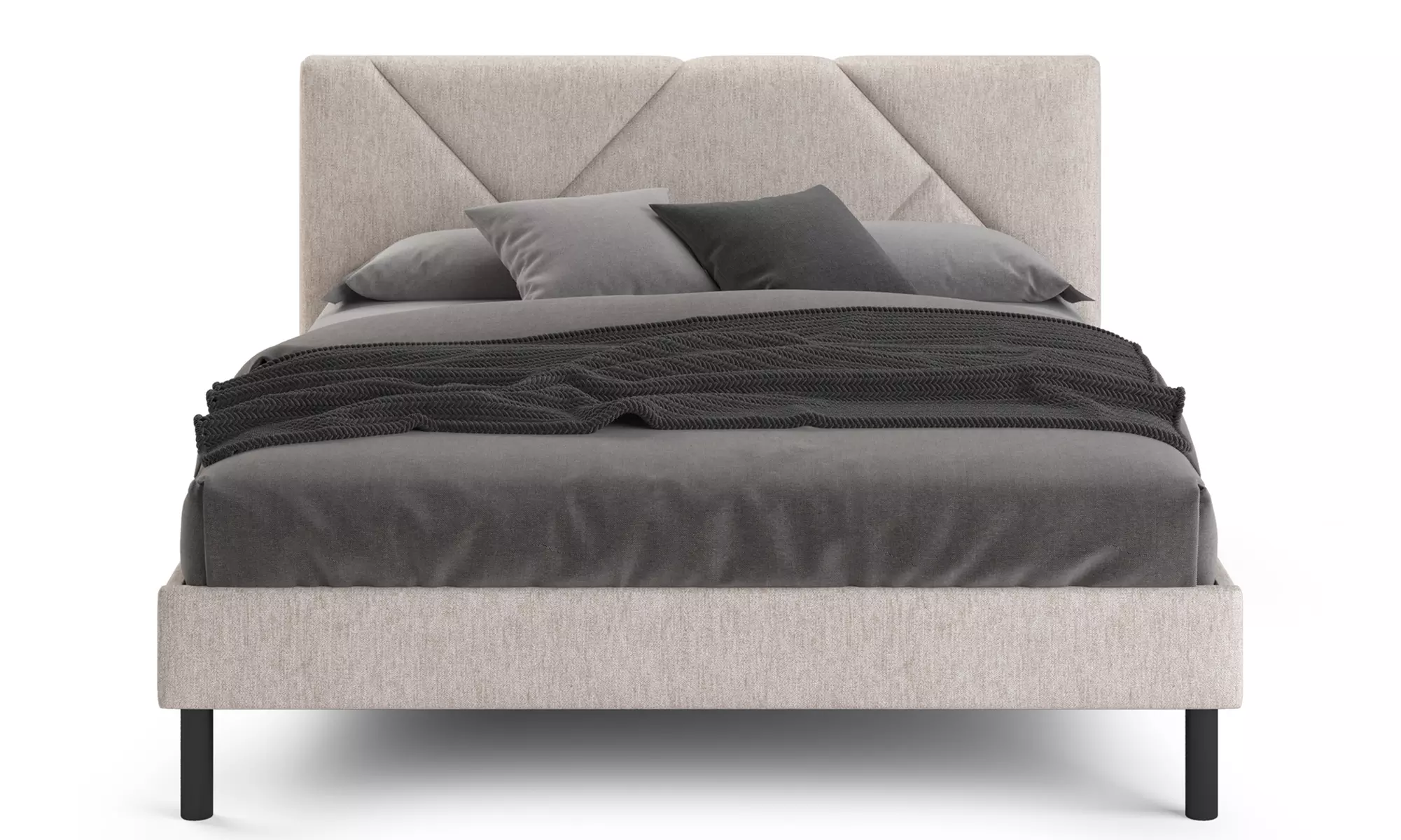 Lit design rembourré "Ric" avec rangement intelligent