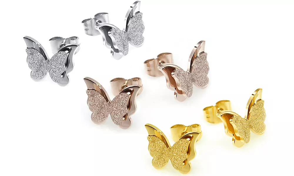 Boucles d'oreilles "Melina" en forme de papillon, coloris au choix et livraison offerte - Primary Image