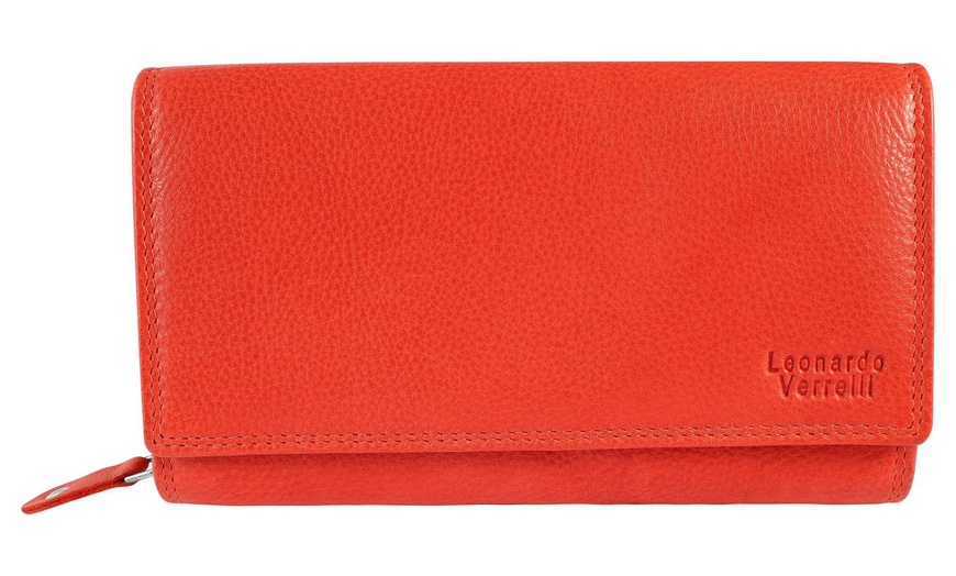 Image 31: Cartera de piel genuina para mujer Leonardo Verrelli