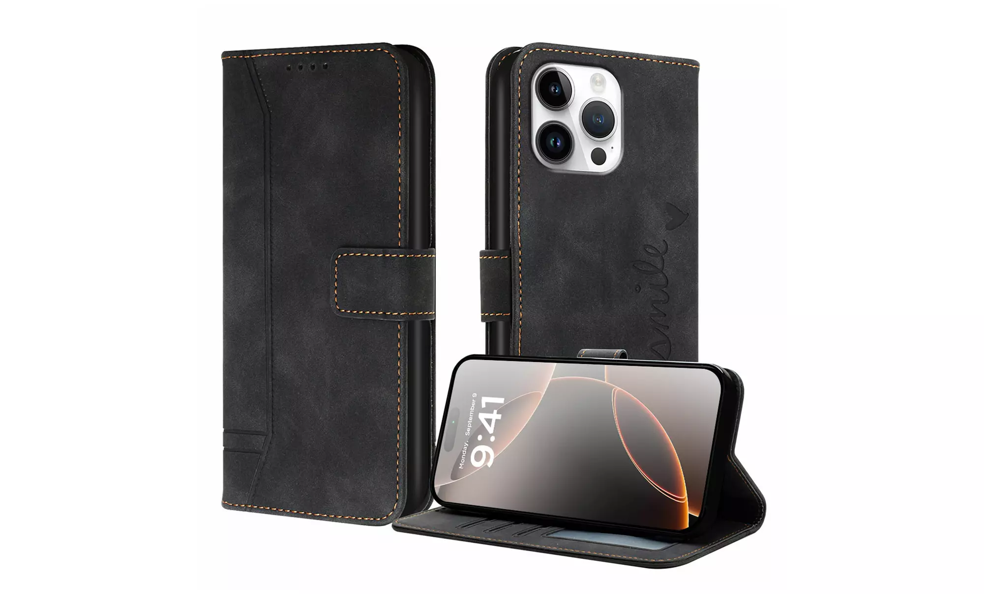 iPhone 16 iPhone 16 Pro Max Case Flip Leather Wallet Stand Card RFID Cover