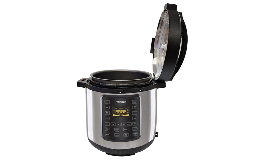 Image 2: TODO 1000W 6L Electric Pressure Cooker 15 Preset Functions