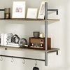 Image 5: HomCom Wall Shelf Unit with Four Hooks for Living Room, Entryway