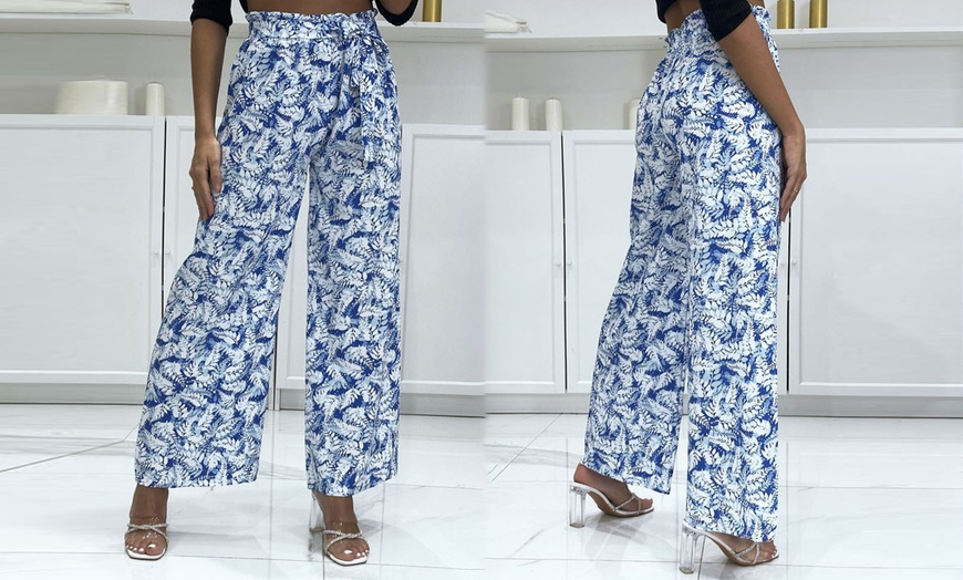 Image 7: Printed Palazzo Trousers