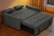 HomCom 2-in-1 Sofa Bed Convertible Lounger with Linen-Look Upholstery - Image 2