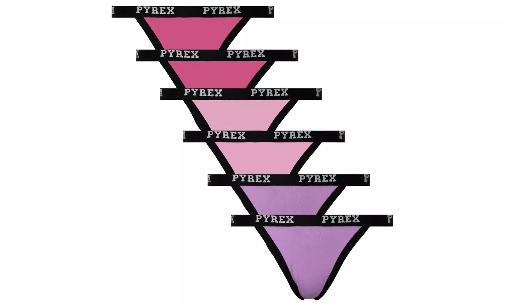 Pack di 3 o 6 tanga o perizoma in cotone bielastico Pyrex