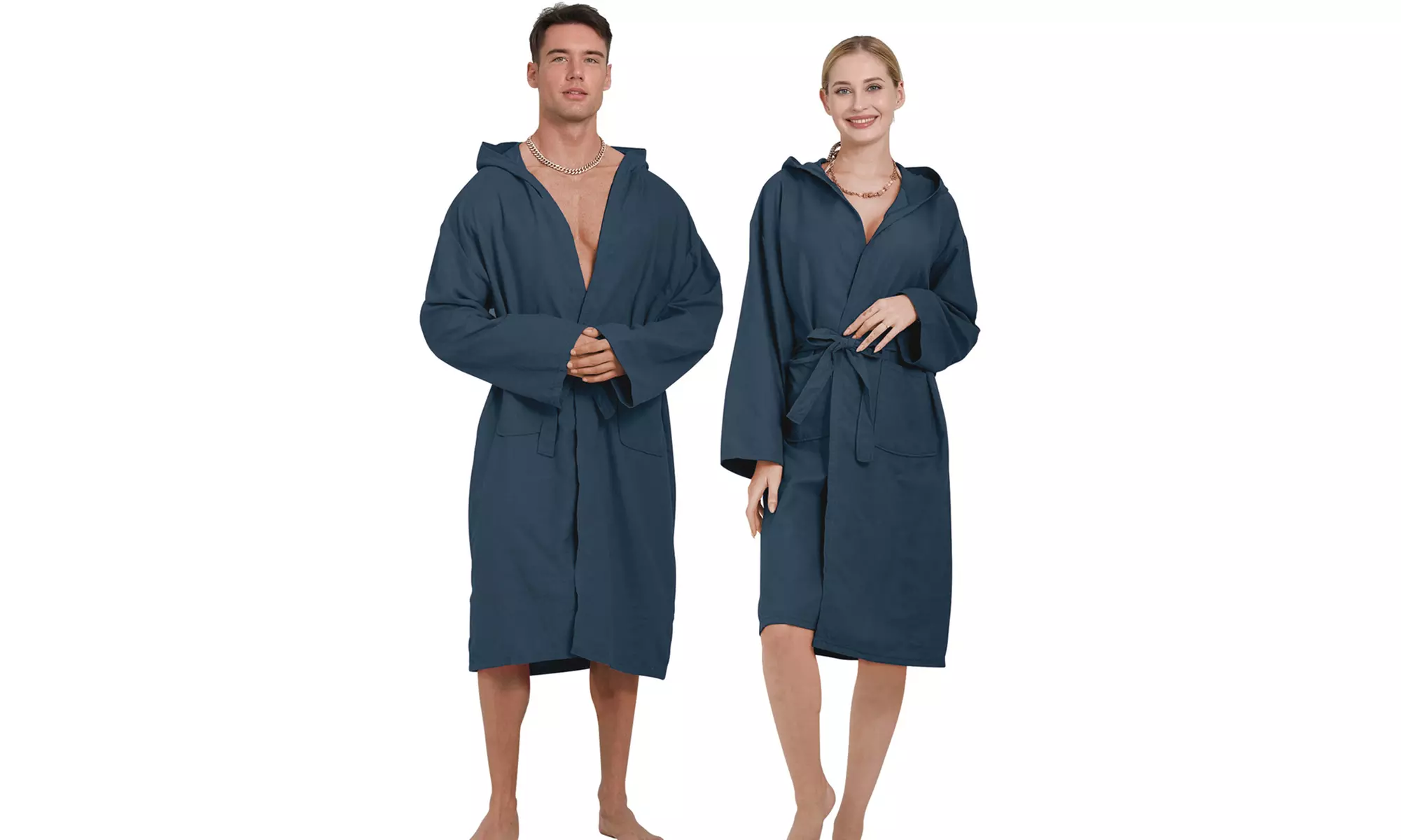 Accappatoio unisex in microfibra con cappuccio