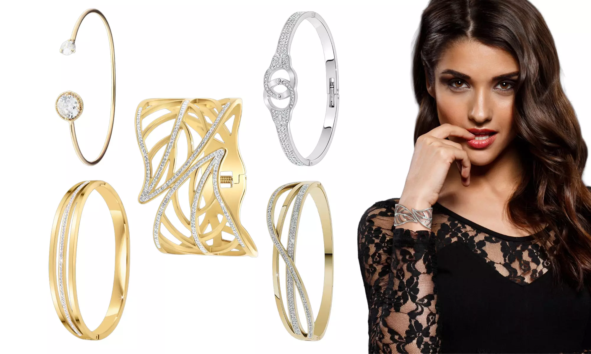 Brazalete con cristales brillantes de SC Crystal