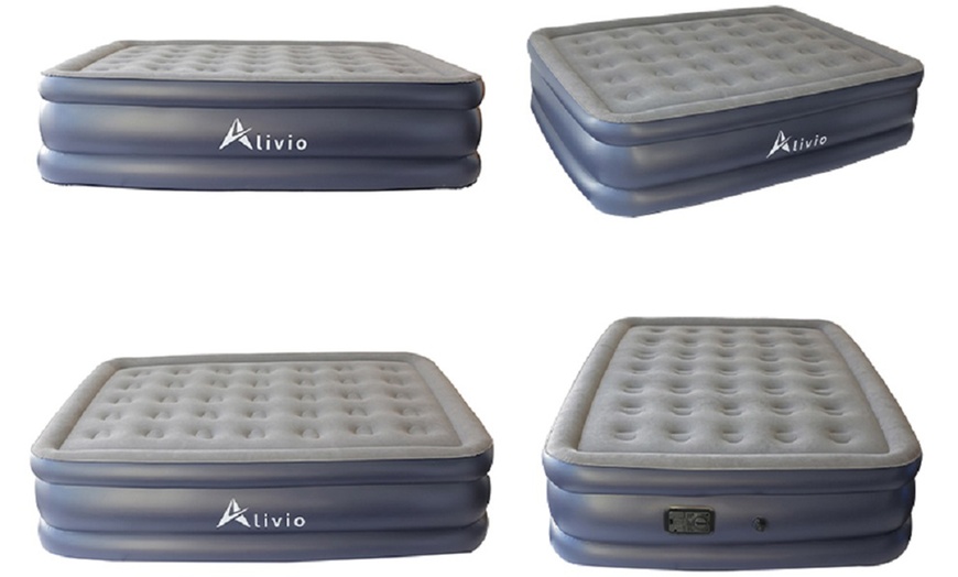 Image 3: Inflatable High Raised Double Air Bed with Electric Pump