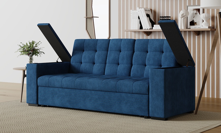 Image 15: Canapé convertible "Tilia" 3 places en tissu Kocoon