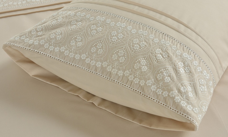 Image 2: Charlotte Embroidered Floral Duvet Set