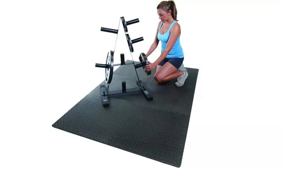 Shock-Absorbing Athletic Rubber Gym Flooring Mats (6-Pack) - Primary Image