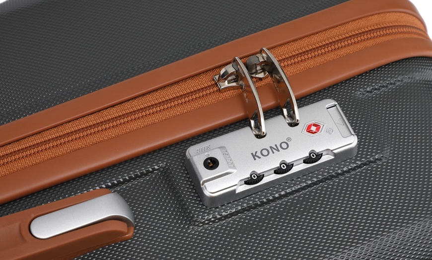 Image 16: KONO 20 Inch Cabin Suitcase Durable ABS Luggage with a Travel Bag