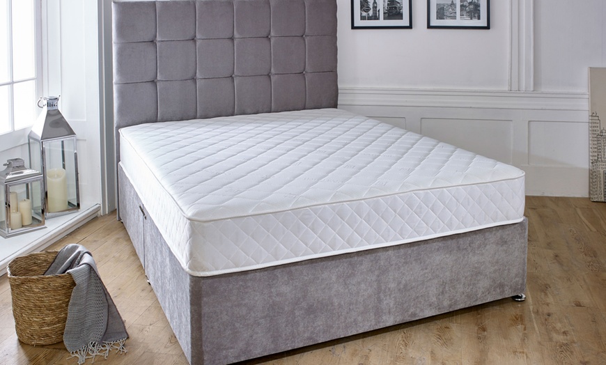 Image 4: Diamond White Spring Memory Foam Open Coil Mattress