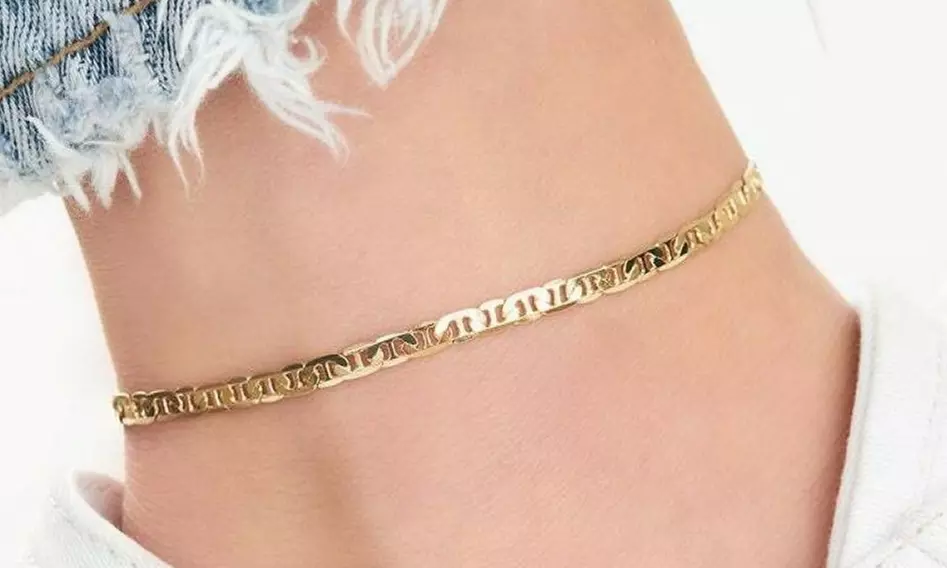  Italian Made 925 Sterling Silver Gold Anklet Chain Collection 9" and 10" Option