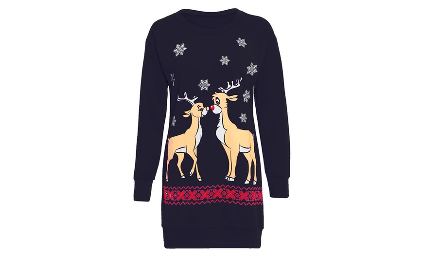 Image 5: Christmas Reindeer Sweater Dress