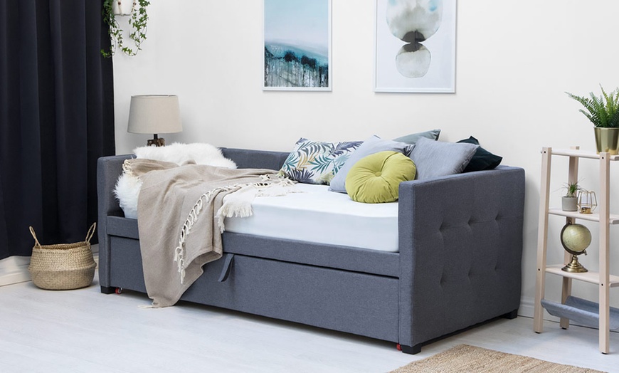 Image 2: Grey Fabric Day Bed