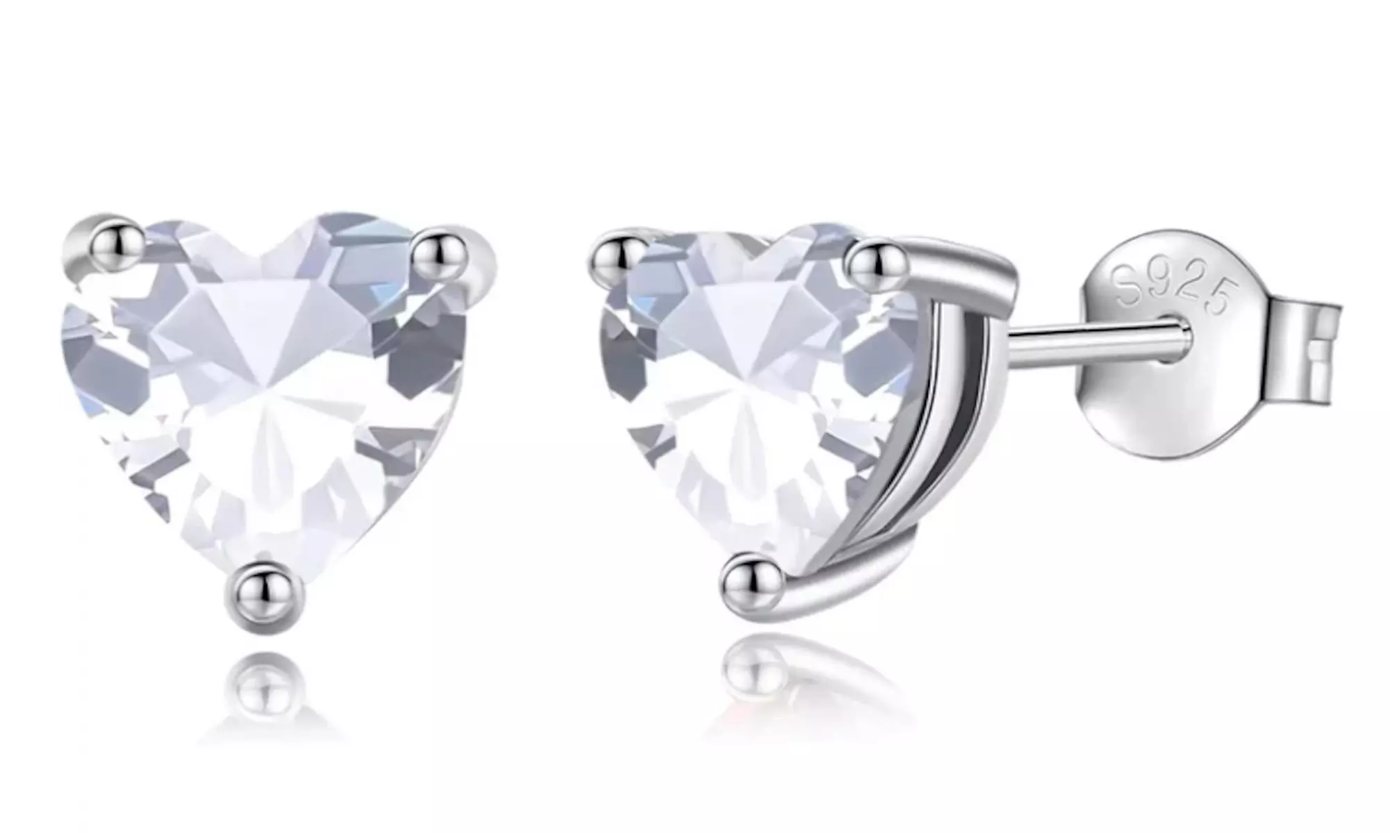 The Cutest Earring: Solid Sterling Silver- Gemstone Heart Studs