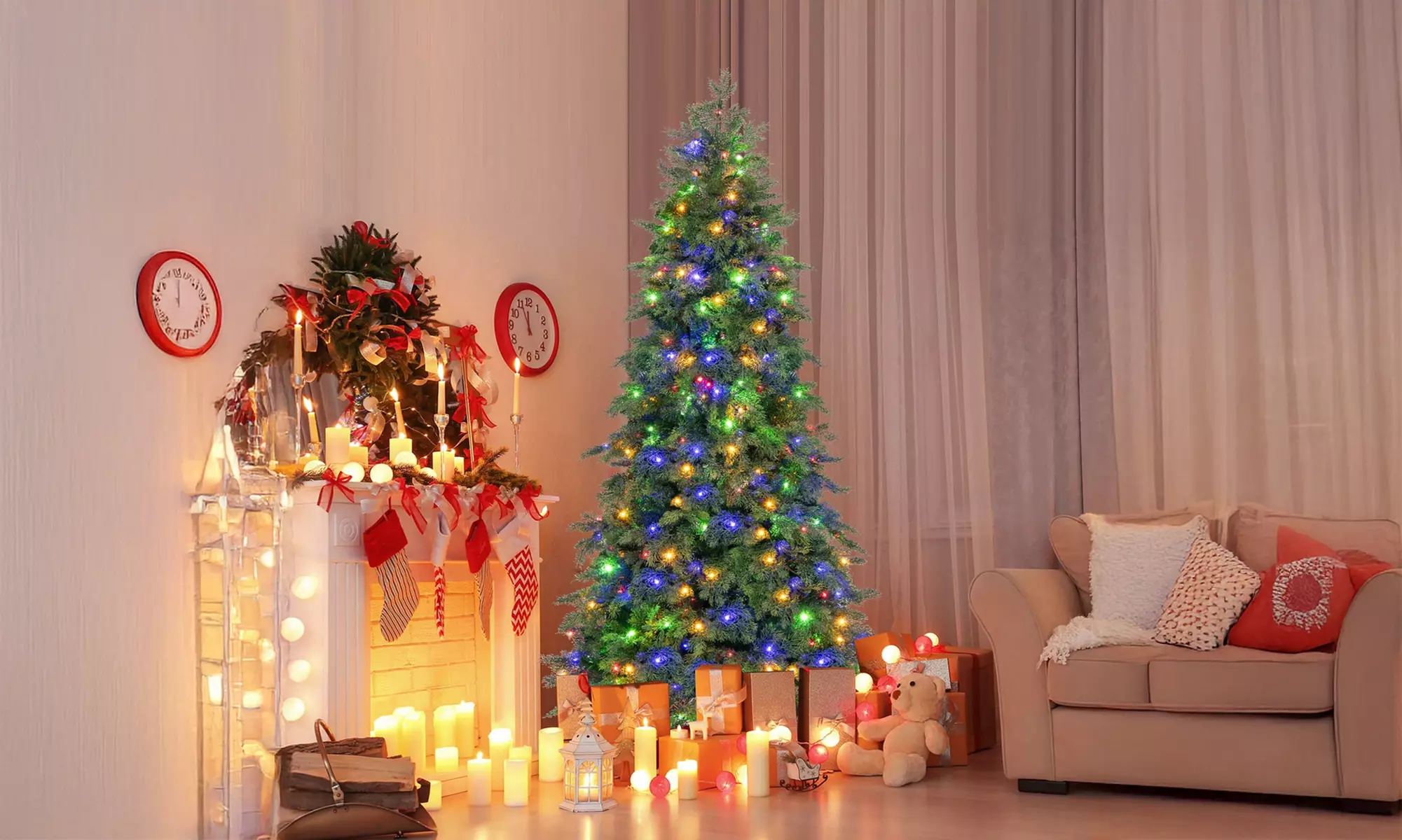 Costway 6/7.5 FT Artificial Xmas Tree with PE PVC Branch Tips & Metal Stand