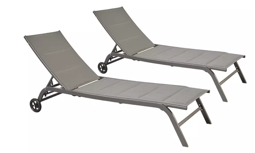 Lot de 2 transats en aluminium AUCKLAND, Kokoon