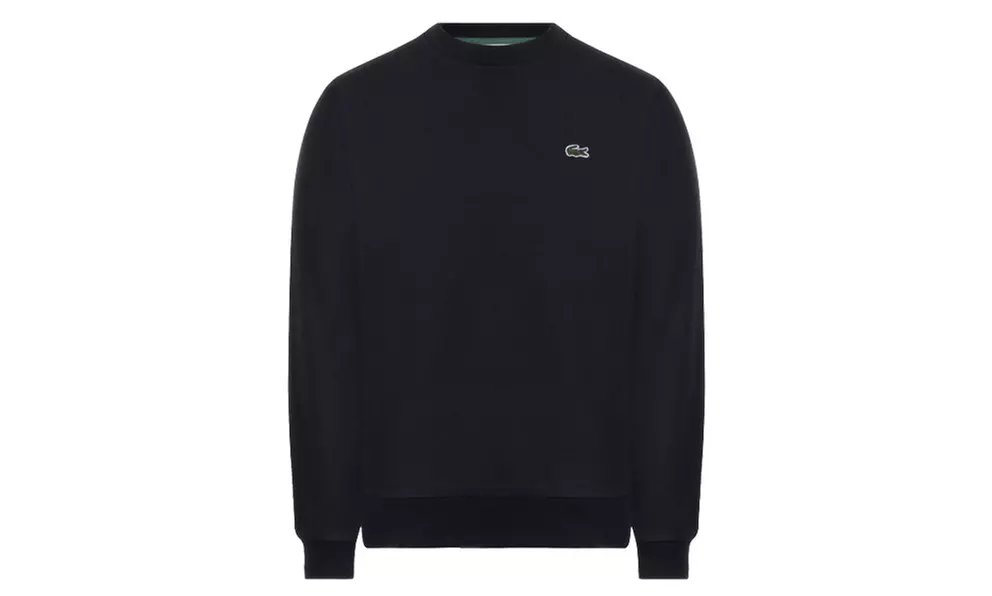 Felpa girocollo con logo Lacoste in pile di cotone