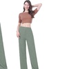 Image 17: Wide Leg Rib Knit Casual Bottoms