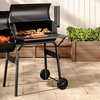 Image 1: Outdoor Dual-Unit Trolley Barrel BBQ Grill