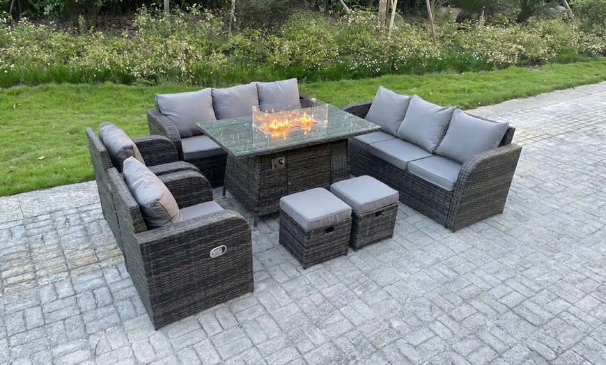 Image 5: Deluxe 10-Seater Rattan Garden Furniture Set