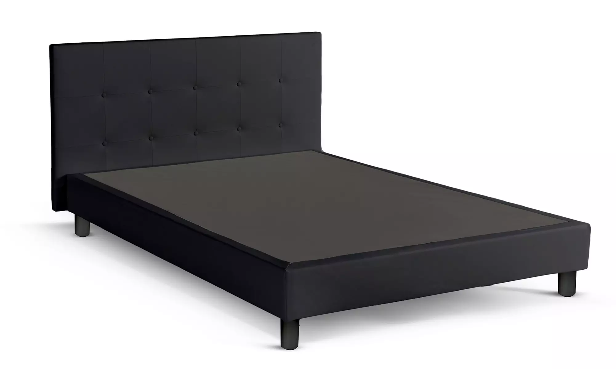 Lit fixe "Triomphe" en similicuir, matelas "Cosmos" en option