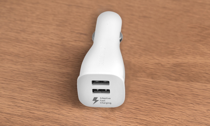 Image 2: Power bank with Samsung  Fast Charging Dual Car with Wall Adapter Bundle Deal 
