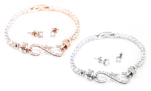 Arabella Bracelet and Earrings Set Made with Crystals from Swarovski®