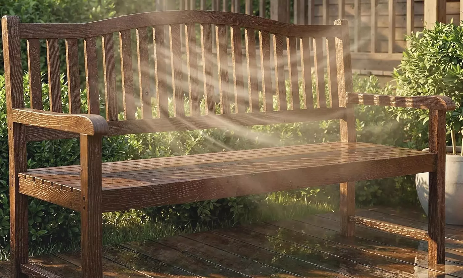 Outsunny Convertible Garden Bench Seat with Liftable Table and Cover