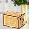 Image 1: Wooden Music Box Hand Crank Engraved Vintage Toy Kids Gift-You Are My Sunshine