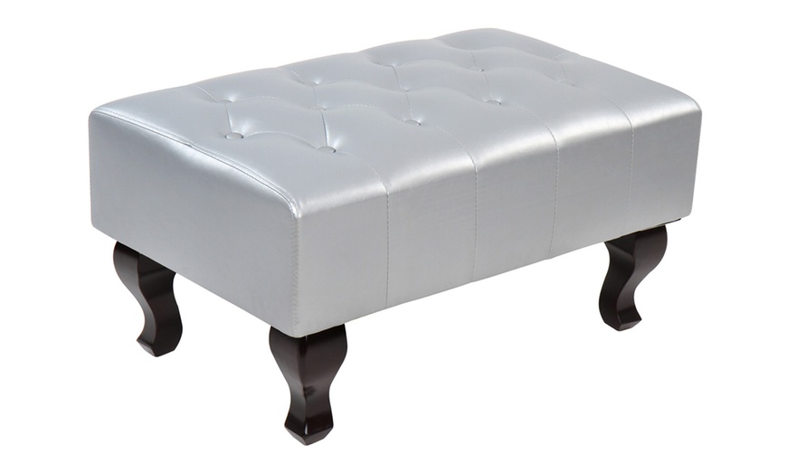 Image 18: Faux Leather Armchair and Footstool 