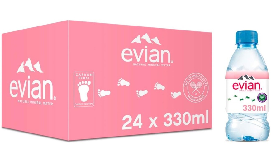 Image 1: Evian Natural Mineral Water - 24 Pack of 330ml Bottles