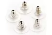 100-400 pcs 11mm Clear Silicone Pierced Earring Cushions Back Pads Disc Stoppers - Second Medium