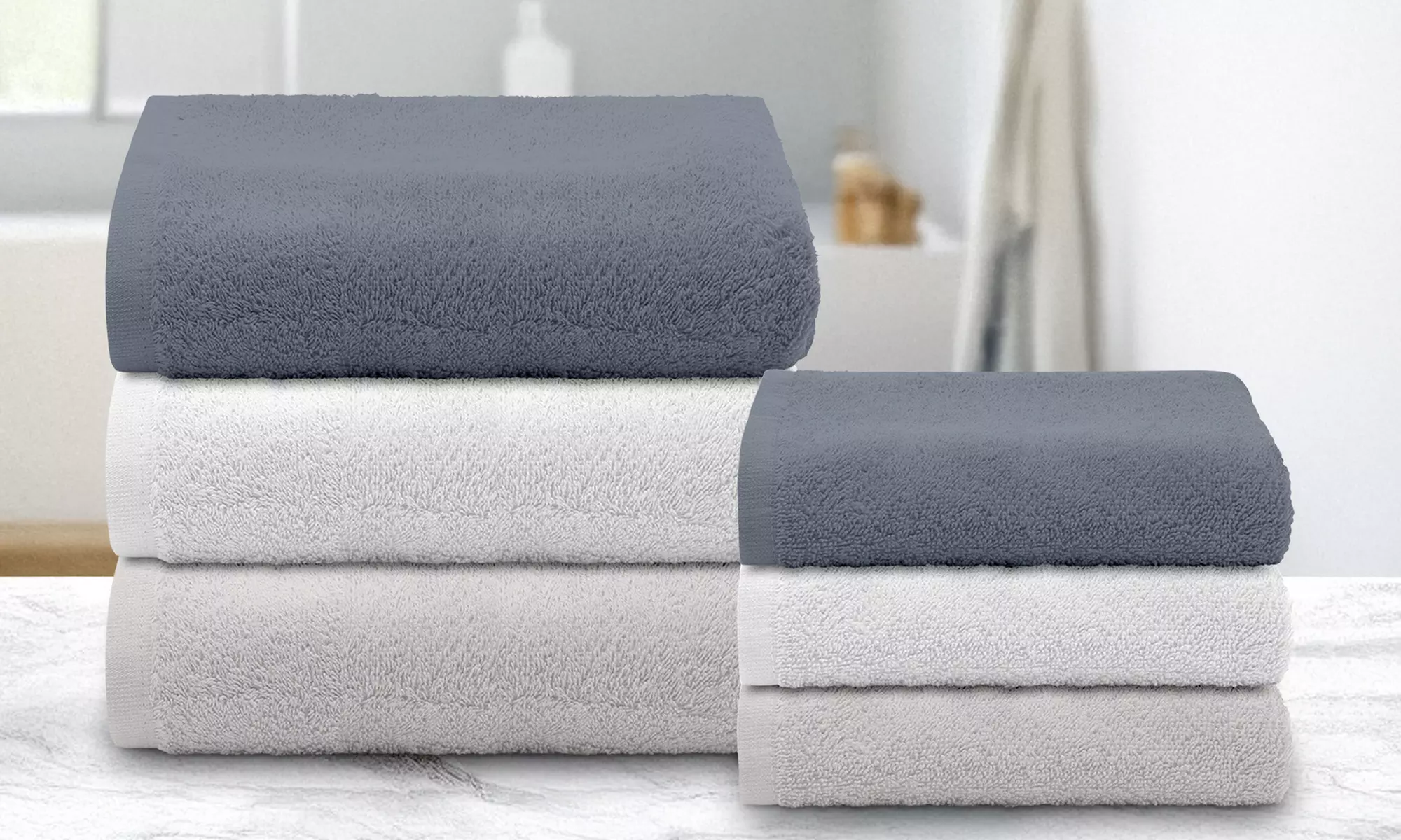 Set van 6 katoenen handdoeken