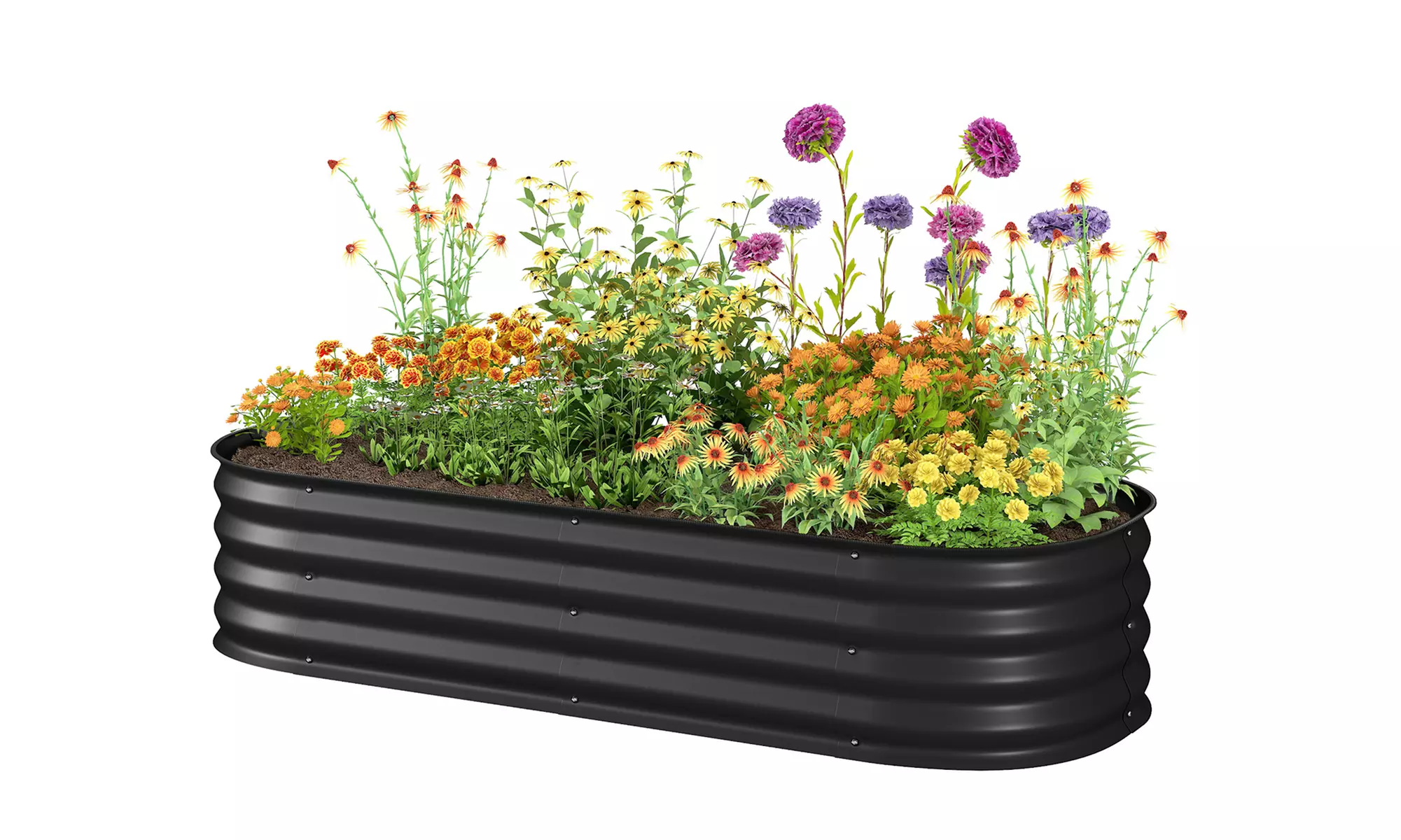 Outsunny Galvanised Steel Raised Garden Planter