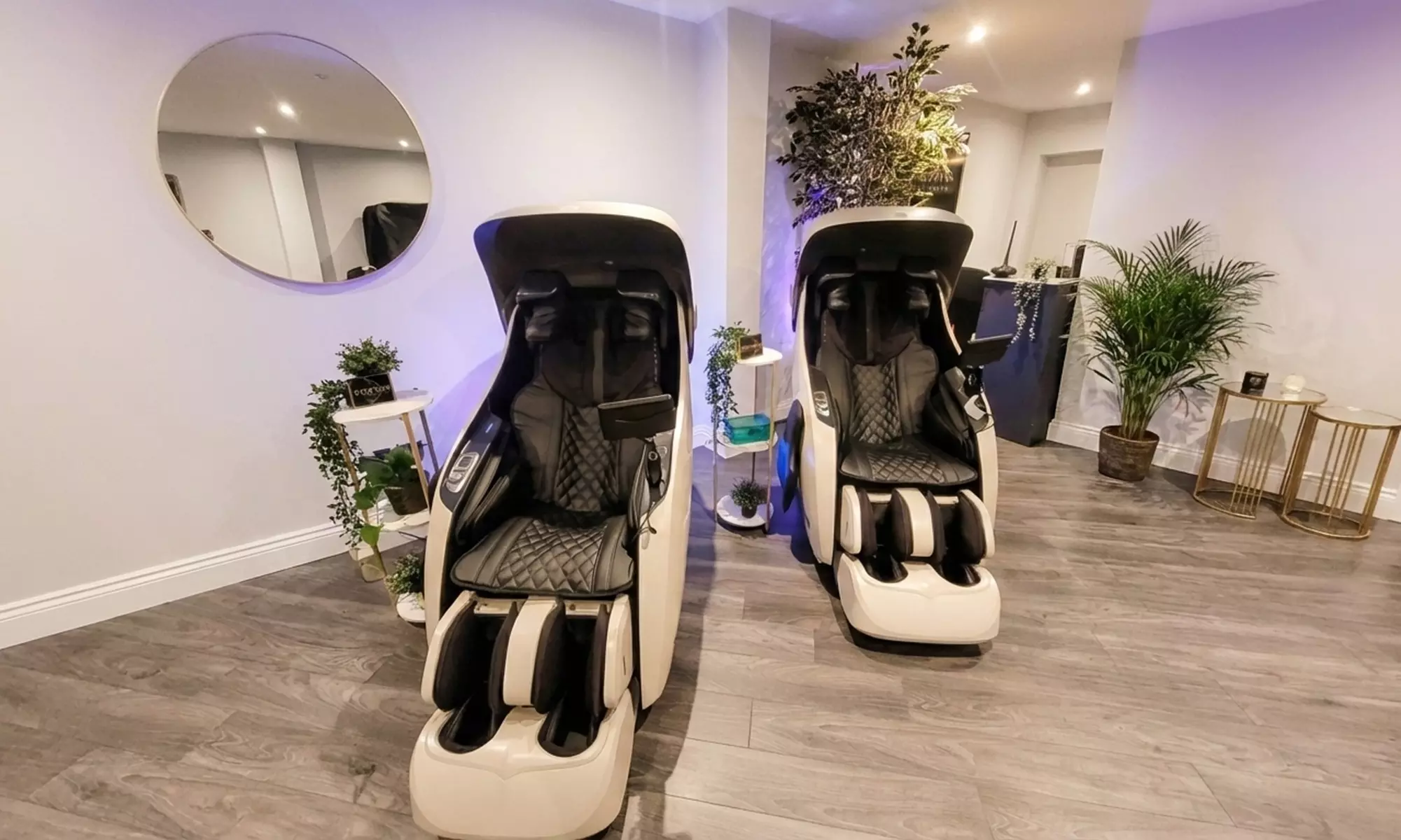 Infrared Sauna Red Light Therapy and AI Massage Chair Sessions
