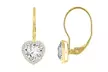 2.00 CTTW Heart Cut Leverback Earrings With Crystals From Swarovski - Second Medium