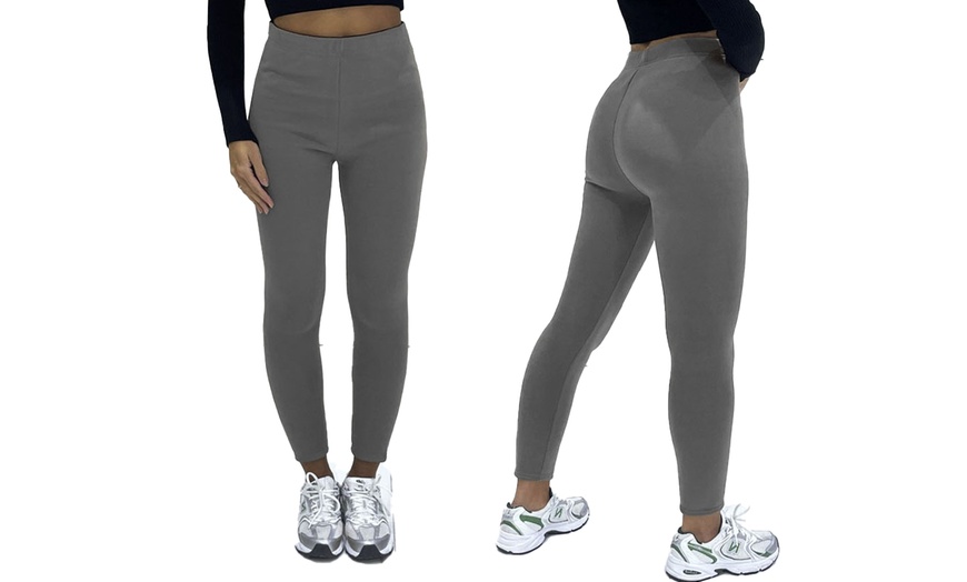Image 12: Thick Fur Lined Leggings in Regular and Plus Sizes