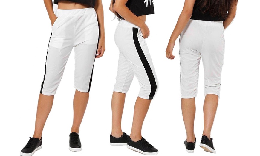 Image 6: Side Stripe Capri Bottoms