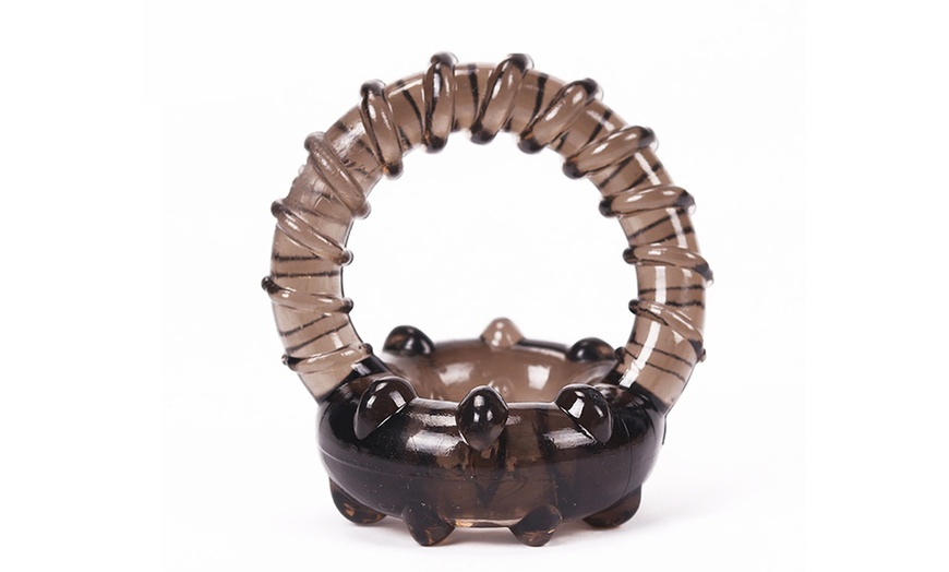 Image 4: Thread C Rings Soft Silicone Floating Point Delay Dejaculation