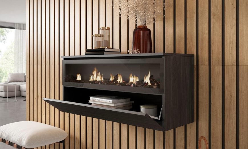 Image 15: Elektrischer LED-Kamin COZY mit 3D-Feuereffekt, opt. mit Hängeboard
