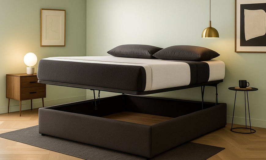Image 6: Lit coffre en tissu, 3 positions: repos, faire le lit, stocker, Sampur