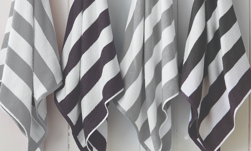 Image 4: 4 Pack Premium Cotton Cabana Beach Towel