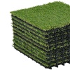 Image 5: 10-Pack Outsunny 30cm x 30cm Artificial Grass Turf in Dark Green